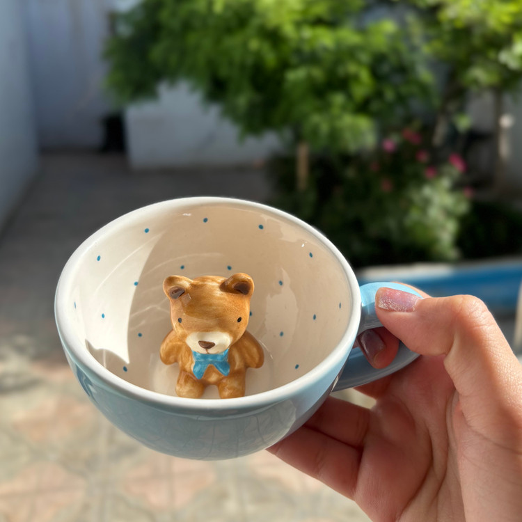 فنجان لته خوری تدی پاپیون دار