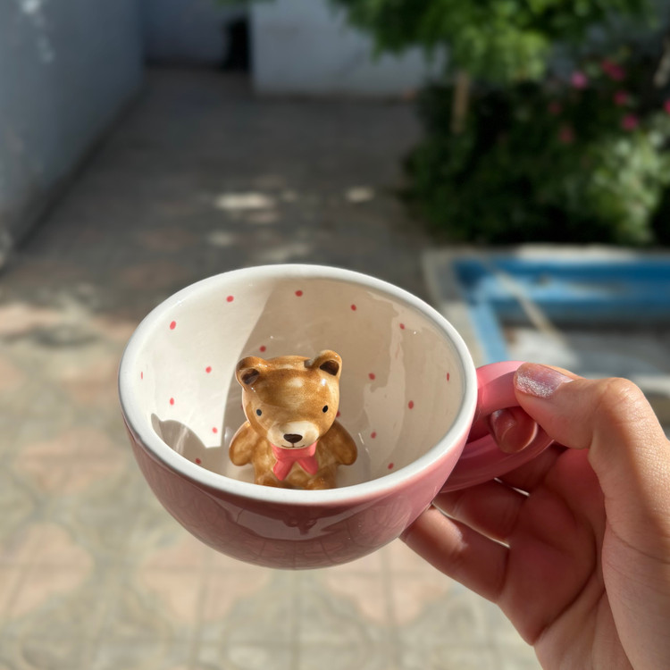 فنجان لته خوری تدی پاپیون دار