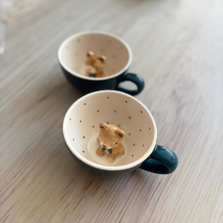 فنجان لته خوری تدی پاپیون دار