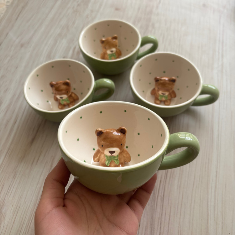 فنجان لته خوری تدی پاپیون دار